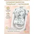 Ванночка для купания новорожденных складная с термометром