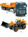 Фура Тягач синяя дорожные работы погрузчиком - свет и звук- инерционный механизм