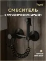 Смеситель с гигиеническим душем черный матовый Teymi Martta T10269