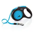 Flexi New Neon M - Поводок рулетка для собак 5м до 25кг, ремень pp44738 Синяя