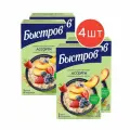 Быстров каша овсяная, не требующая варки, Ассорти с клубникой, черникой и персиком 240г 4шт