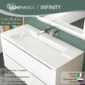 Раковина для ванной 100х45см Uperwood Infinity, без отверстия для смесителя, белая глянцевая
