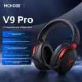 MCHOSE V9 Pro Беспроводные игровые наушники (Bluetooth/2.4G/USB-C), 250ч автономности, С микрофоном, RGB-подсветка-черный-красный