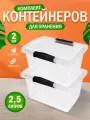 Контейнер Keeplex Vision для хранения пластиковый с крышкой 2,5 л 2 шт, (прозрачный кристалл) 2494