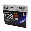 Sony Диски чистые Blu-ray BD-R BDXL 128 ГБ 4x, Slim Case, 5 PACK, Inkjet Printable