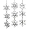 Набор елочных игрушек Снежинки Blumendorfo 21 см серебряные, 3 шт, подвеска