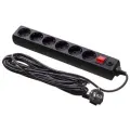Сетевой фильтр Buro 600SH-5-B, 6 розеток, с/з, 10А / 2200 Вт 6 5 м 0.75 кв. мм 54 мм 41 мм черный