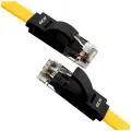 Патч-корд 10м PROF плоский UTP cat.6 10 Гбит/с RJ45 LAN контакты 24K GOLD (GCR-LNC62) желтый;черный
