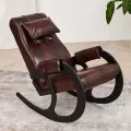 Кресло-качалка для дачи и дома (Экокожа) Шоколад, Венге