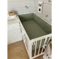 Бортики в кроватку для новорождённых стеганые MamiBro, 100% хлопок, зеленый, 60х30 см - 2 шт, 120х30 см - 2 шт