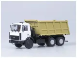 Масштабная модель МАЗ-5516 самосвал (белый/желтый) /откидывающаяся кабина/