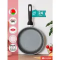 Сковорода InHome классическая литая толстостенная с антипригарным покрытием, диаметр 24 см