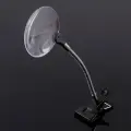 Лупа настольная 3х, 8х, диаметр 9см, на гибкой ножке, с прищепкой
