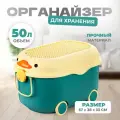 Контейнер для хранения игрушек пластиковый ящик на колесах 3в1
