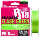 Плетеный шнур SEAGUAR R18 SEABASS Flash Green PE Х8 150m #0.6 (11lb/4.95кг/0.128mm)