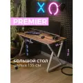 Стол компьютерный PREMIER Дуб Хантон с белыми ножками. Стол игровой / геймерский стол. Стол письменный для школьника,