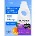 Эко гель для стирки цветного белья WONDER LAB, гипоаллергенный гель с ароматом мандарина и мяты, 1400 мл