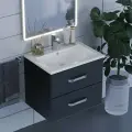 Тумба с раковиной для ванной 60 см, Uperwood Foster, черная