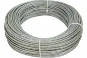 Трос стальной оцинкованный в ПВХ оплетке D4/5мм, длина 20 метров