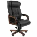 Офисное кресло руководителя CHAIRMAN 653, натуральная кожа/экокожа , с мультиблоком и мягкими подлокотниками кожаное