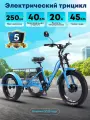 Электрический трехколесный велосипед DD24-BK (толстые шины), 7-скоростной, 750 Вт, дисковый 24, подходит для всех сезонов