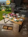 Стол обеденный BRIDGE loft, дуб вотан, банкетный, раскладной, кухонный, офисный, 160х80х74 см, гростат