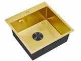 Мойка кухонная квадратная SKS 5151 BRONZE светлая бронза, цветная накладка графит