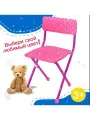 Детский складной стульчик со спинкой Горошек на розовом
