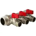 Коллектор с отсекающими кранами, 1х3 вых. 1/2 нар. Valtec VTc.580. N.0603 Валтек