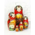 Матрешка Орнамент деревянная с видами Москвы 5 мест