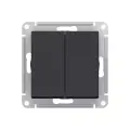Переключатель 2-клавишный ATLASDESIGN, скрытый монтаж, карбон | код. ATN001065 | Schneider Electric (3шт. в упак.)