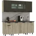 Кухонный гарнитур Эдинбург 2 метра, ЛДСП (дуб крафт серый/крафт серый, железный камень)