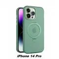 Чехол для iPhone 14 PRO с MagSafe и кольцом подставкой, цвет зеленый матовый