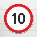 Дорожный знак Ограничение скорости 10 км, 60х60 см, ПВХ
