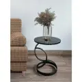 Журнальный столик металлический D-40 см, высота 55 см круглый черный Baizheng