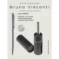 Ручка шариковая автоматическая BrunoVisconti FIRENZE цвет корпуса серебряный 1 мм, синяя, в картонном черном тубусе