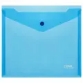 Папка-конверт на кнопке Стамм (А5+, 180мкм, пластик) прозрачная синяя (ММ-31045), 10шт.