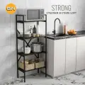 Стеллаж STRONG loft, темно-коричневый, металлический напольный с 4 деревянными полками, шкаф стеллаж для рассады, 147х60х35 см, гростат