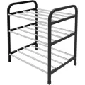 Этажерка для обуви Ника (3 полки) ЭТЭ1/С, Серебро/черный