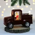 Новогодний сувенир «Сказочная машина» с подсветкой, фигурка Санты, красный, 15,5x7x9,5 см, пластик, батарейки LR44