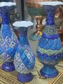 Ваза Персидский Базар Минакари, ручная работа, синяя, 25см