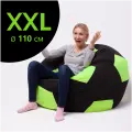 Кресло-мяч АртБинБэг, ткань оксфорд, черно-зеленый, размер XXL, 110 см