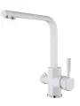 Смеситель для кухни с подключением к фильтру питьевой воды белый