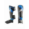Щитки для ММА защиты голени и стопы, защита для ног 2 шт, щитки для единоборств синий электрик М