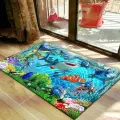 Ковер в детскую комнату 120х80см, Детский игровой коврик Рыбки