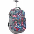Рюкзак школьный на колесах Tilami RED BLUE FLOWER
