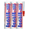 Герметик силиконовый санитарный для ванной и кухни ISOSIL S205, белый, 280 мл (комплект 3 шт.)