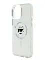 Lagerfeld для iPhone 16 Pro Max чехол PC/TPU NFT Choupette Head Metal camera Hard White (MagSafe)