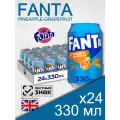 Fanta Pineapple-Grapefruit, 0.33 л, 24 шт, банка (газированный напиток Фанта Ананас-Грейпфрут, жб, Великобритания)