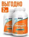 (2 Банки) NOW Омега 3 капс, 1000 мг, 500 шт.